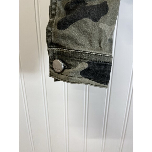 Jou Jou Military Style‎ Camo Jacket Silver Buttons. Flap & Side Pockets Wm Sz SM - Picture 5 of 8